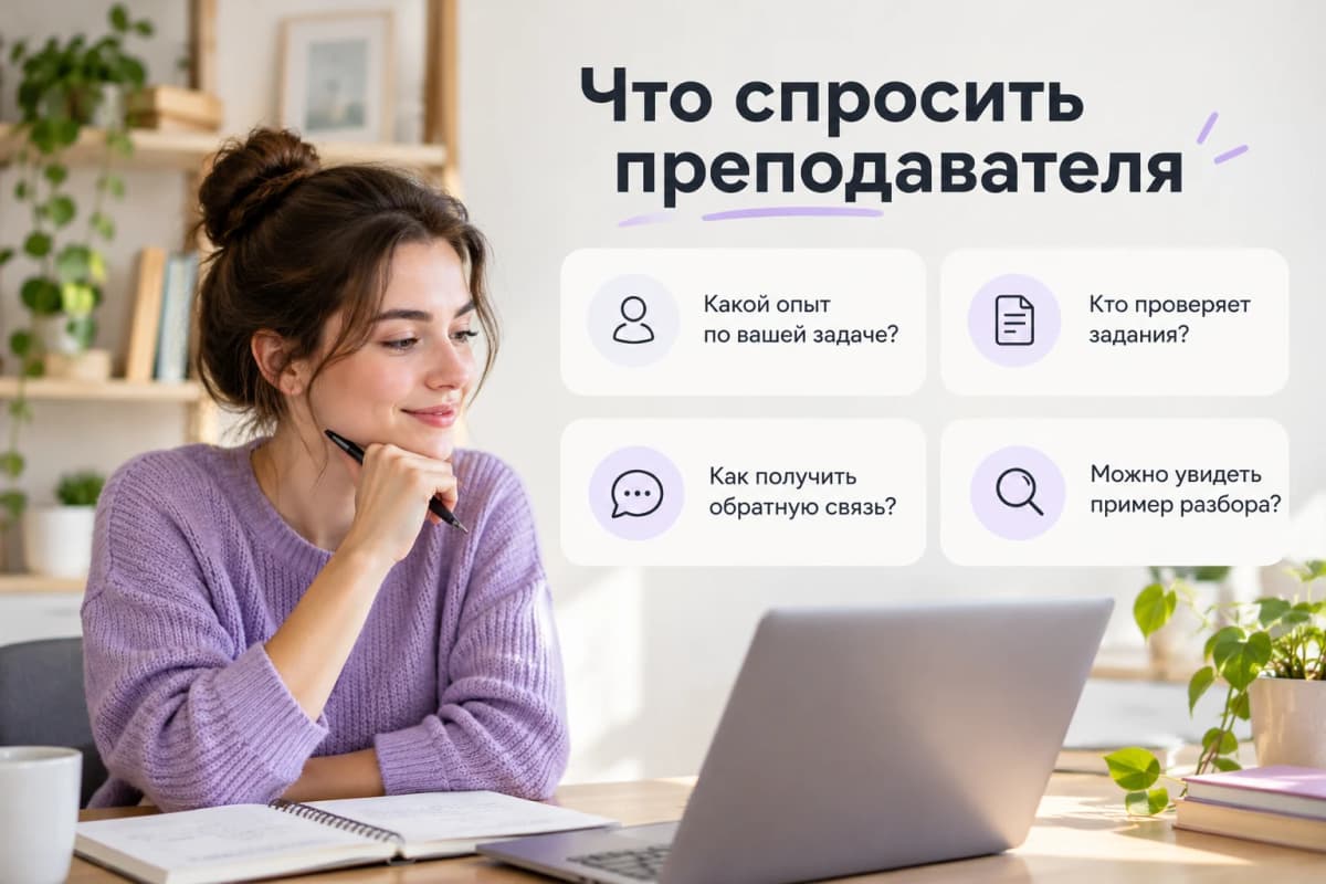 Вопросы преподавателю до выбора курса