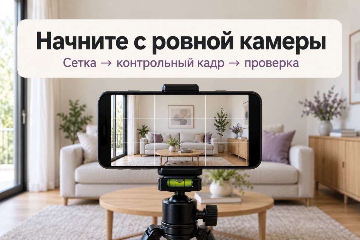 Контроль наклона телефона при интерьерной съёмке