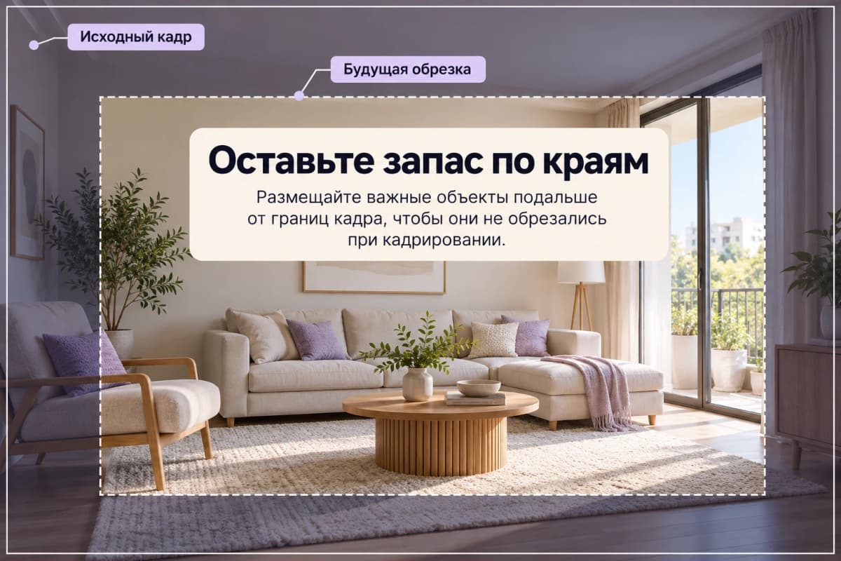 После коррекции перспективы часть краёв фотографии может обрезаться