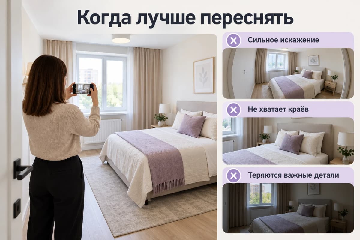 Пересъёмка помогает при сильном искажении и нехватке краёв