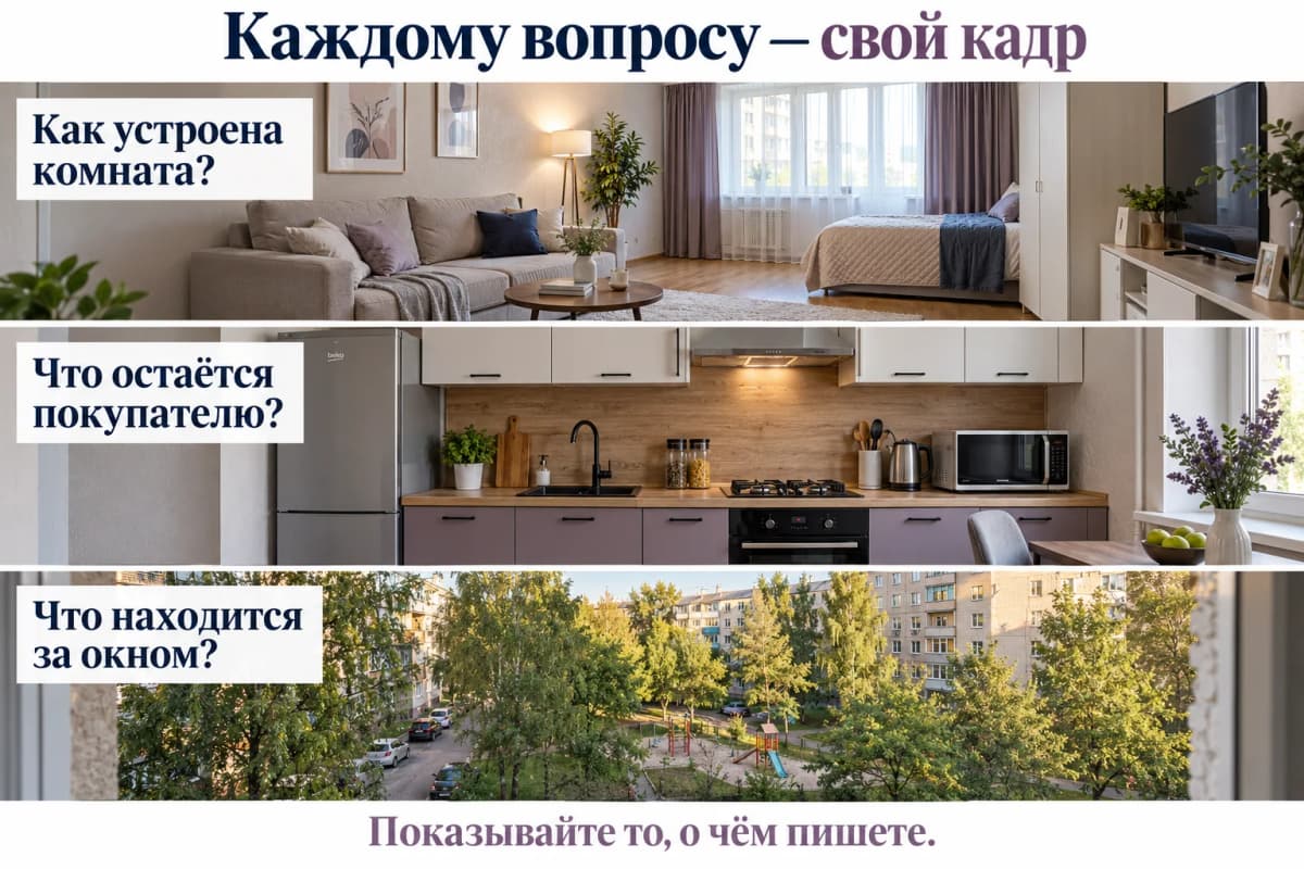 Фотографии отвечают на вопросы об устройстве комнаты, комплектации и виде из окна