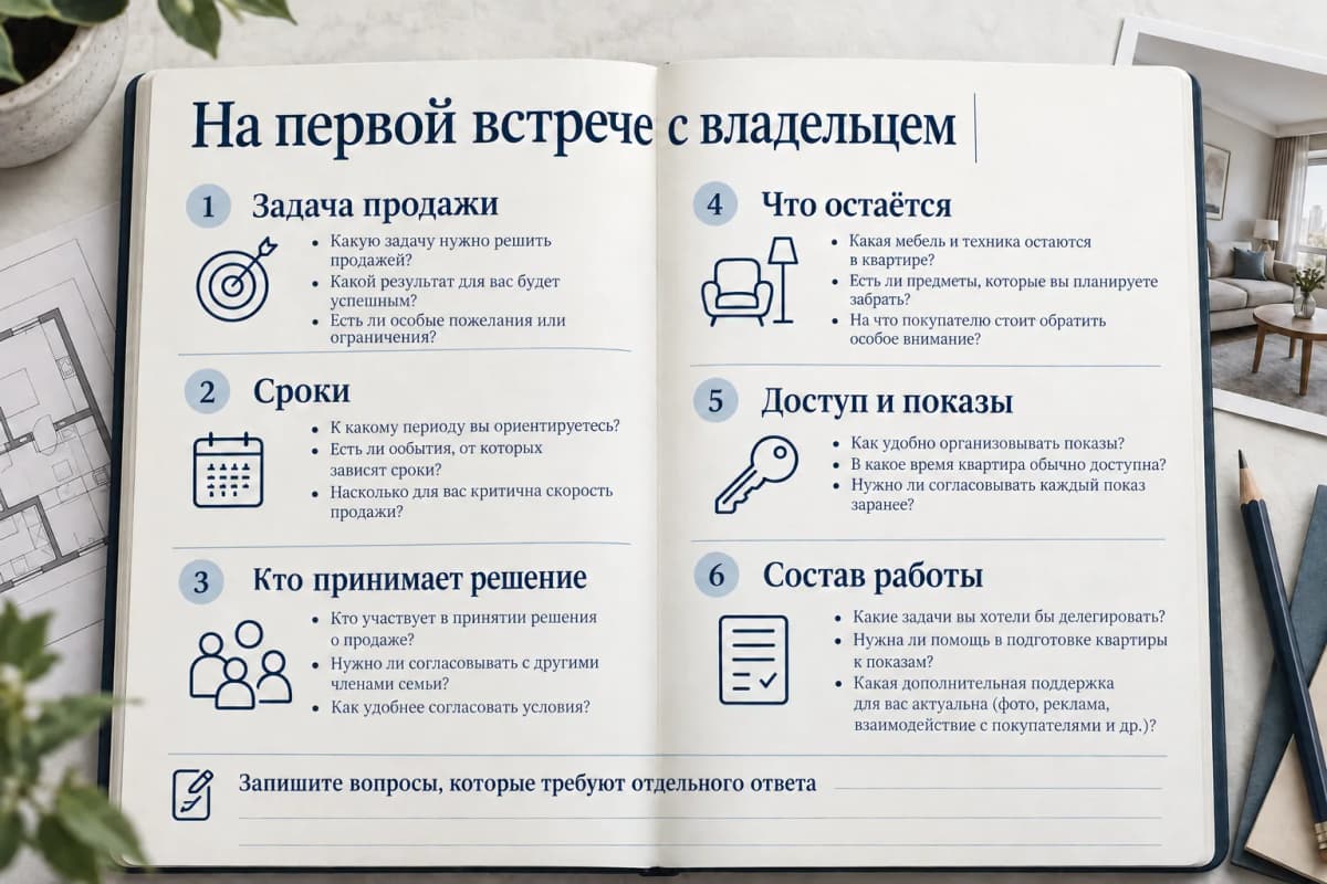 Шесть тем первой встречи: задача, сроки, решение, комплектация, доступ и состав работы