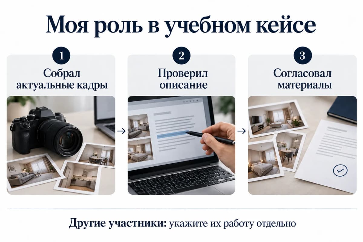Три действия агента в учебном кейсе и отдельное указание работы команды