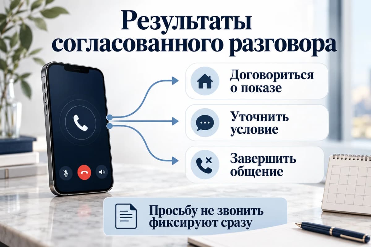 Три результата согласованного разговора: показ, уточнение и завершение общения