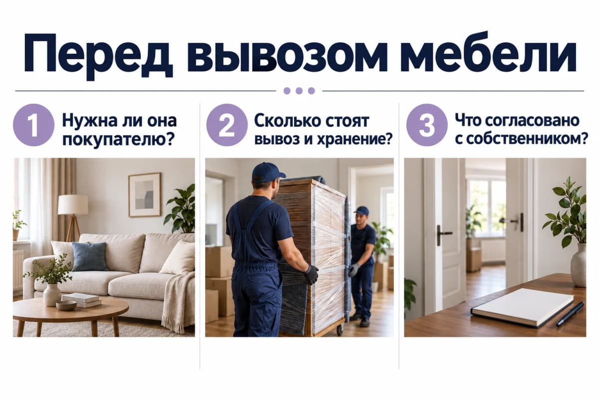 Три вопроса перед вывозом мебели: польза покупателю, расходы и согласование с собственником