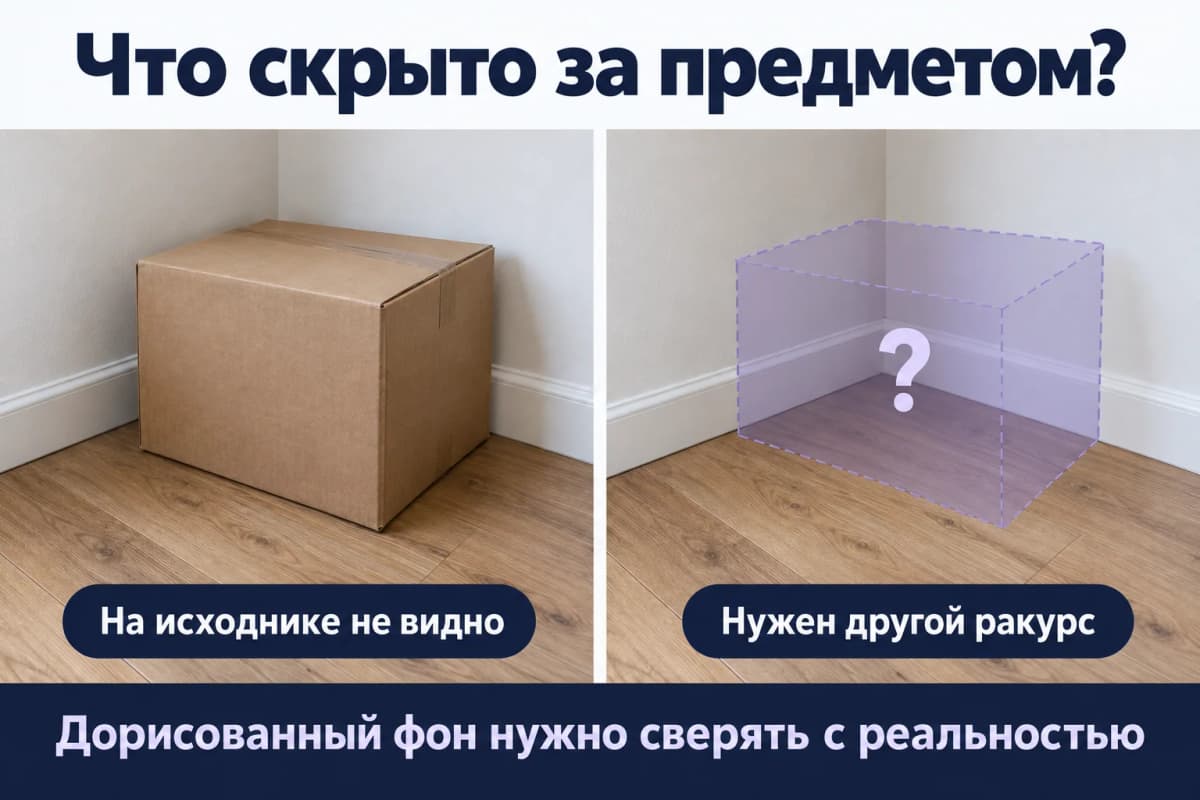 Предмет закрывает часть пола: на исходнике нет сведений о скрытой поверхности