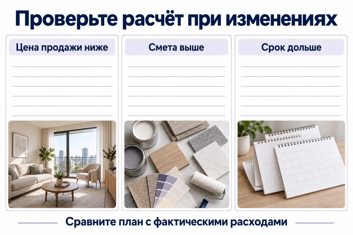 Проверка проекта при снижении цены, увеличении сметы и задержке срока