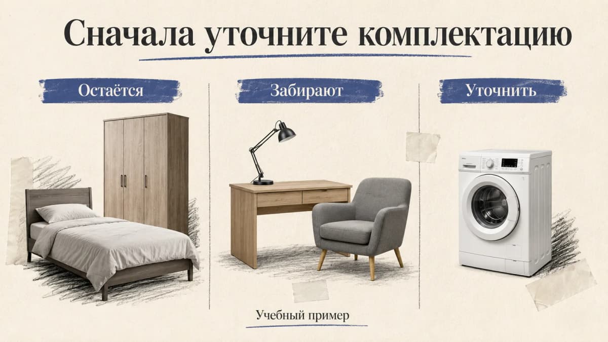 Три статуса комплектации квартиры: остаётся, забирают и нужно уточнить