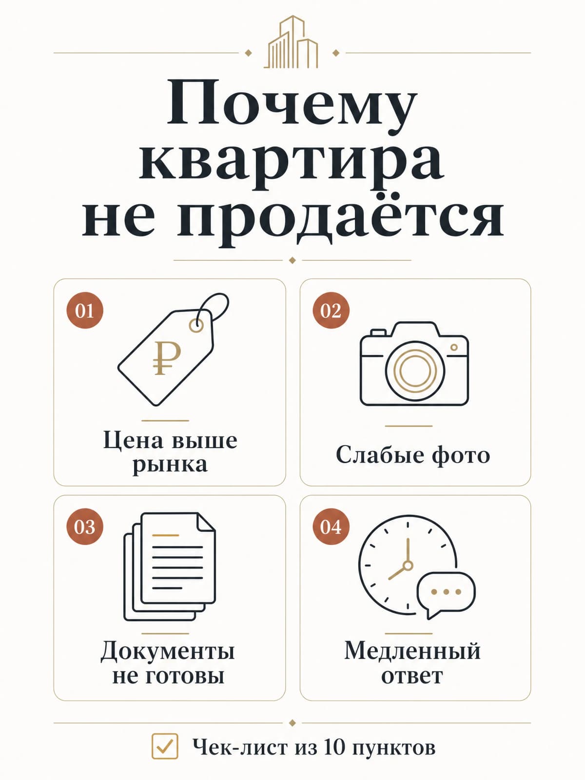 Инфографика: четыре зоны проверки зависшего объявления