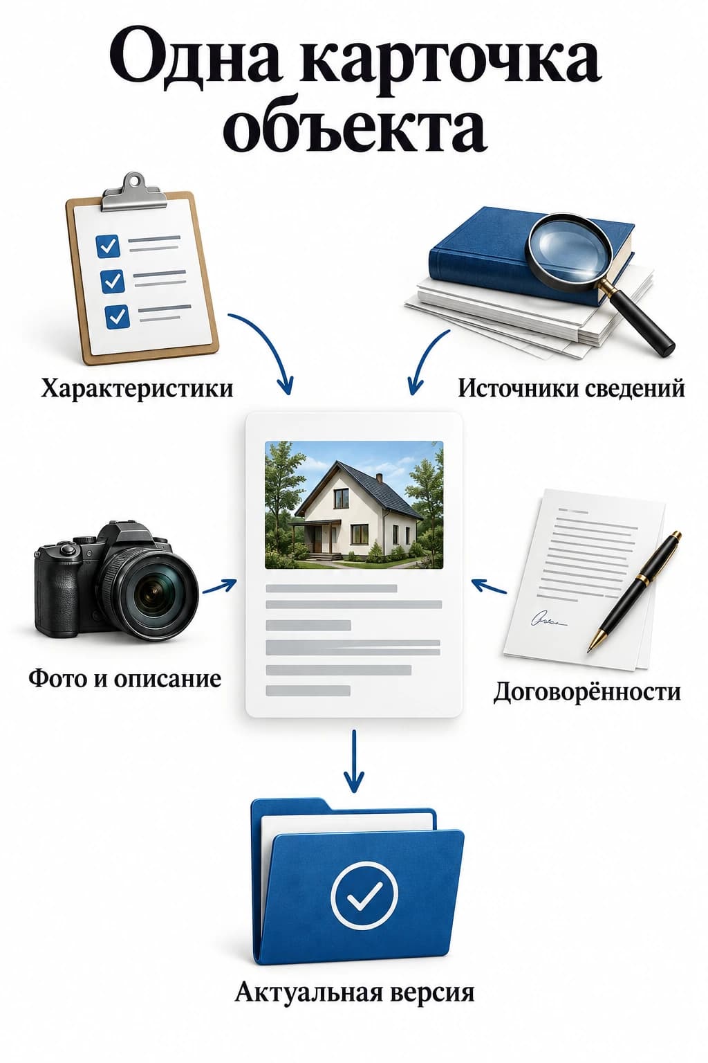 Как разделить факты об объекте, материалы и внутренние заметки