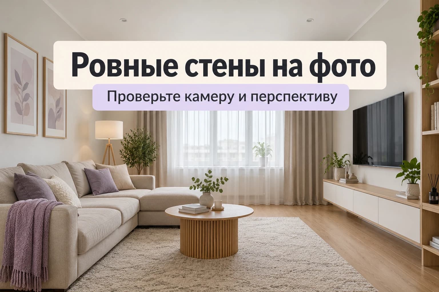 Как выровнять вертикали на фото квартиры и не исказить комнату