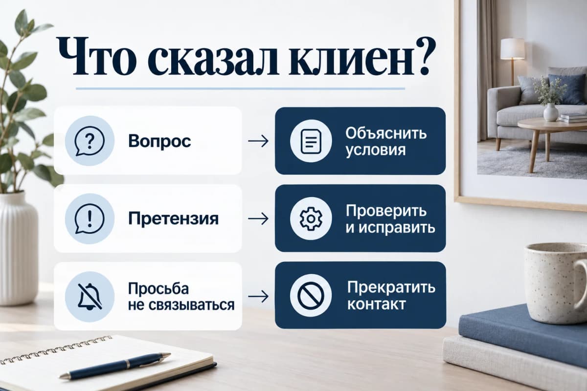Различие вопроса, претензии и просьбы прекратить контакт Различие вопроса, претензии и просьбы прекратить контакт