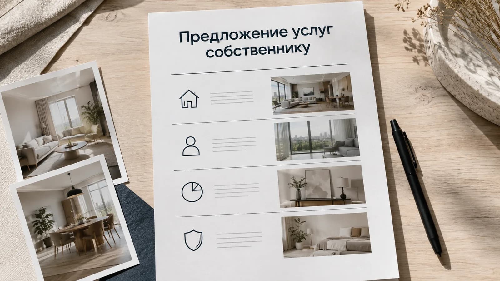 Коммерческое предложение риелтора: образец услуг для собственника