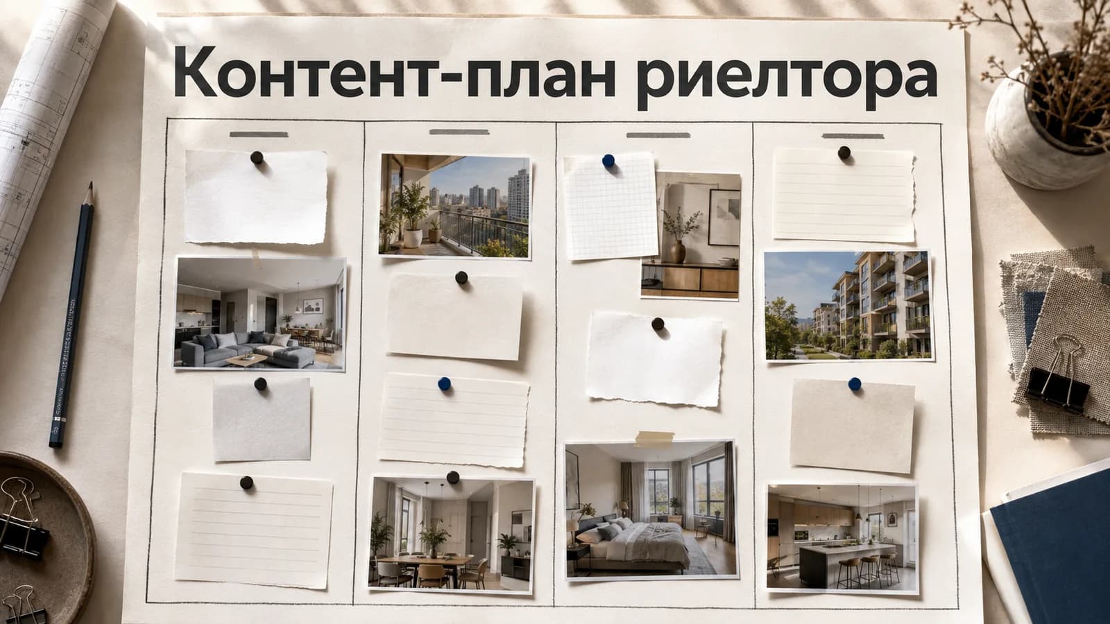 Контент-план риелтора на месяц: темы, примеры постов и рабочий календарь