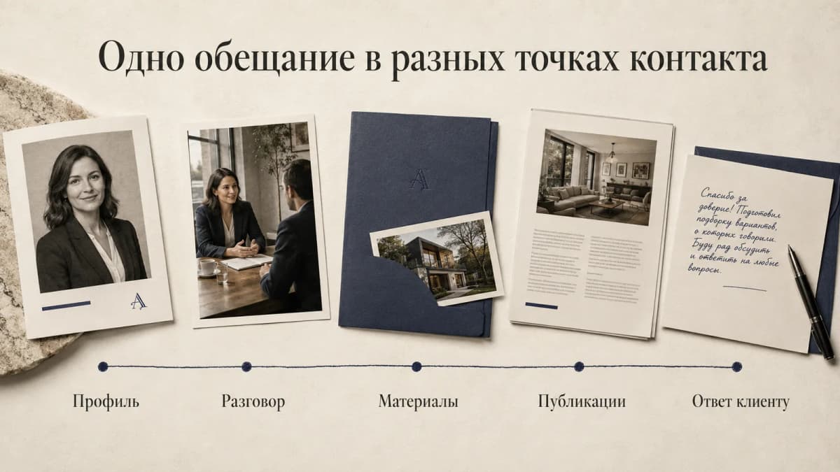 Пять точек контакта риелтора должны подтверждать одно понятное профессиональное обещание