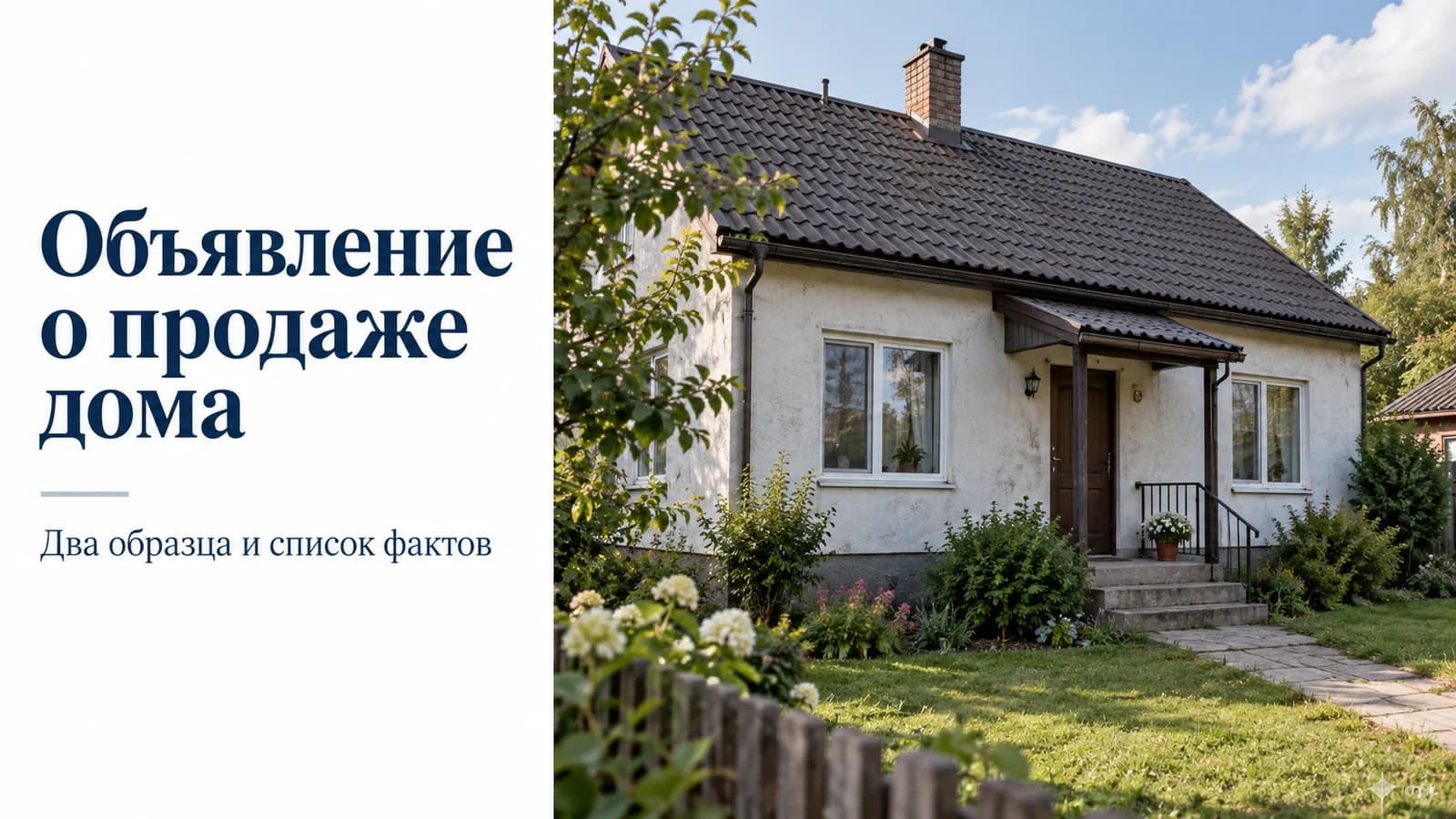 Объявление о продаже дома: образцы текста и список фактов для покупателя