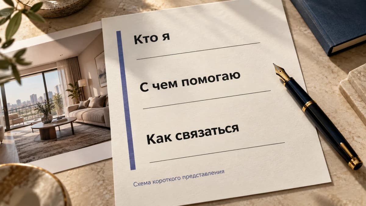 Три опорных элемента короткой самопрезентации: роль, конкретная помощь и следующий контакт