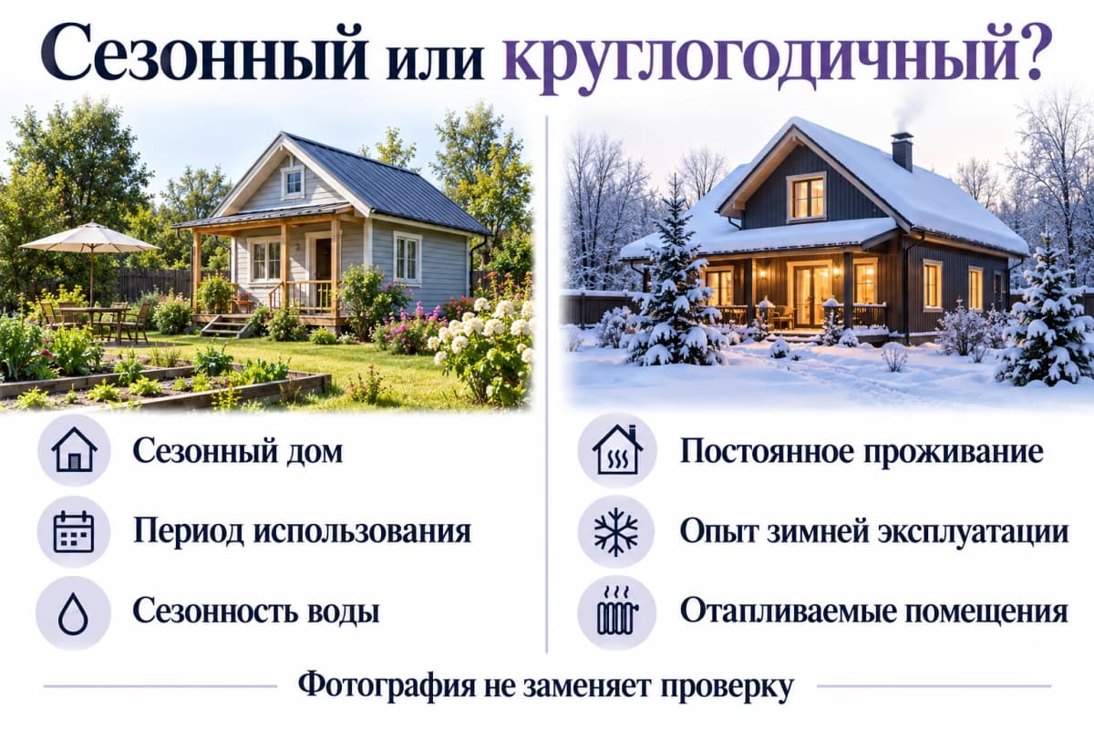 Чем различается описание сезонного дома и дома для постоянного проживания