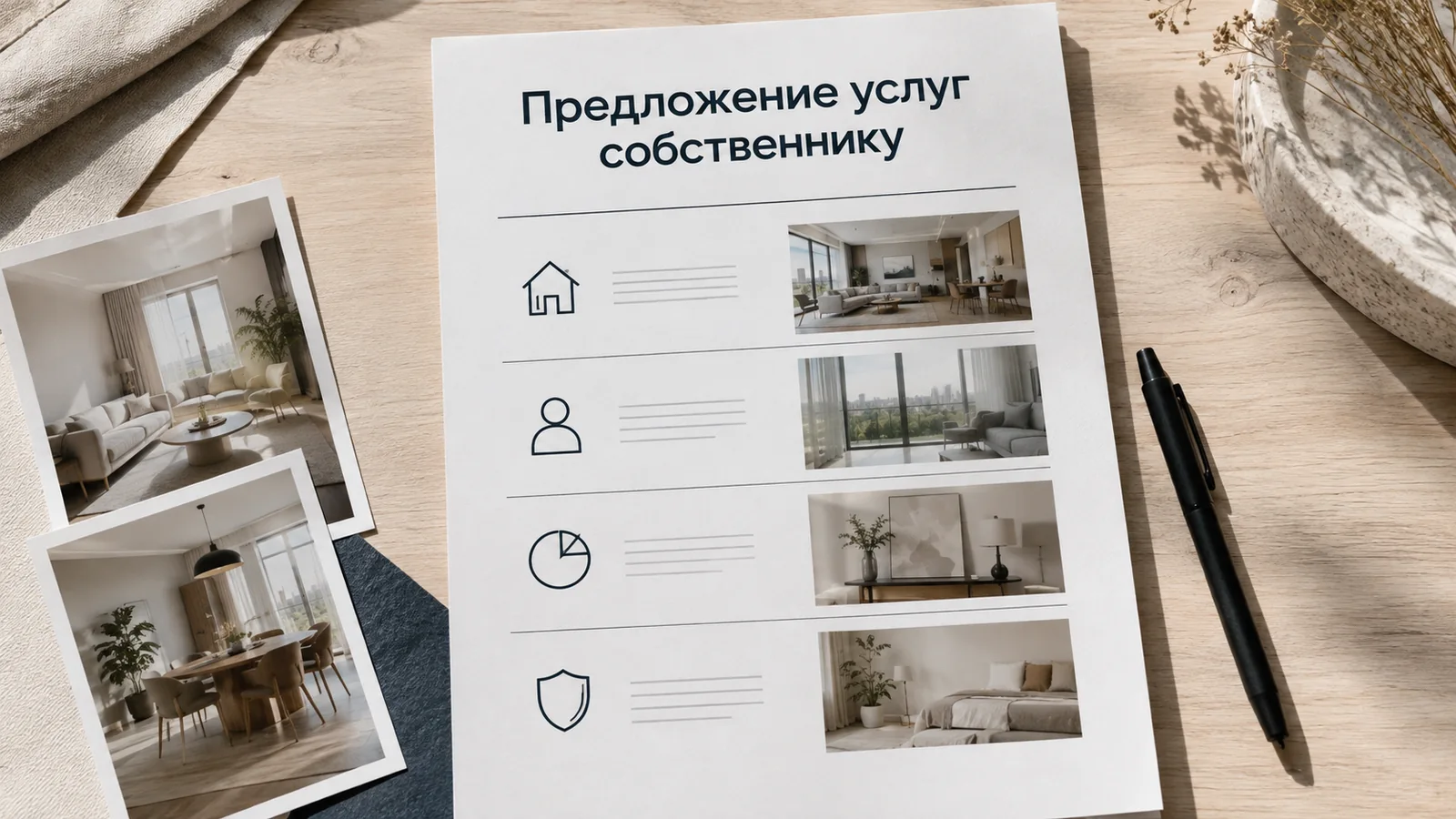 Коммерческое предложение риелтора: образец услуг для собственника
