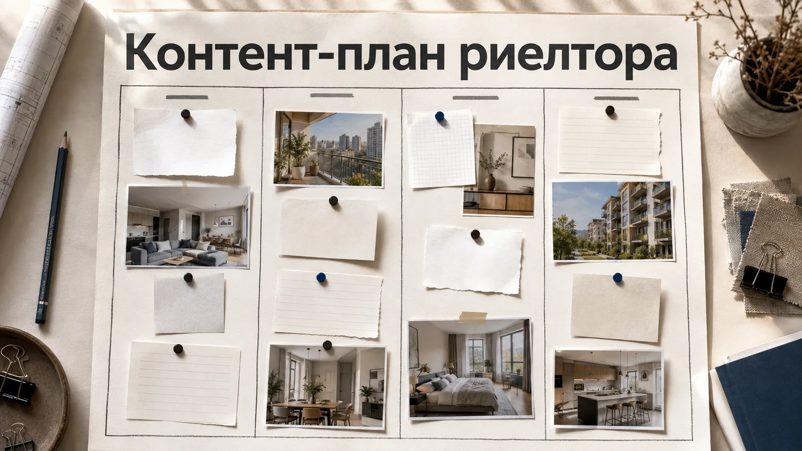 Контент-план риелтора на месяц: темы, примеры постов и рабочий календарь