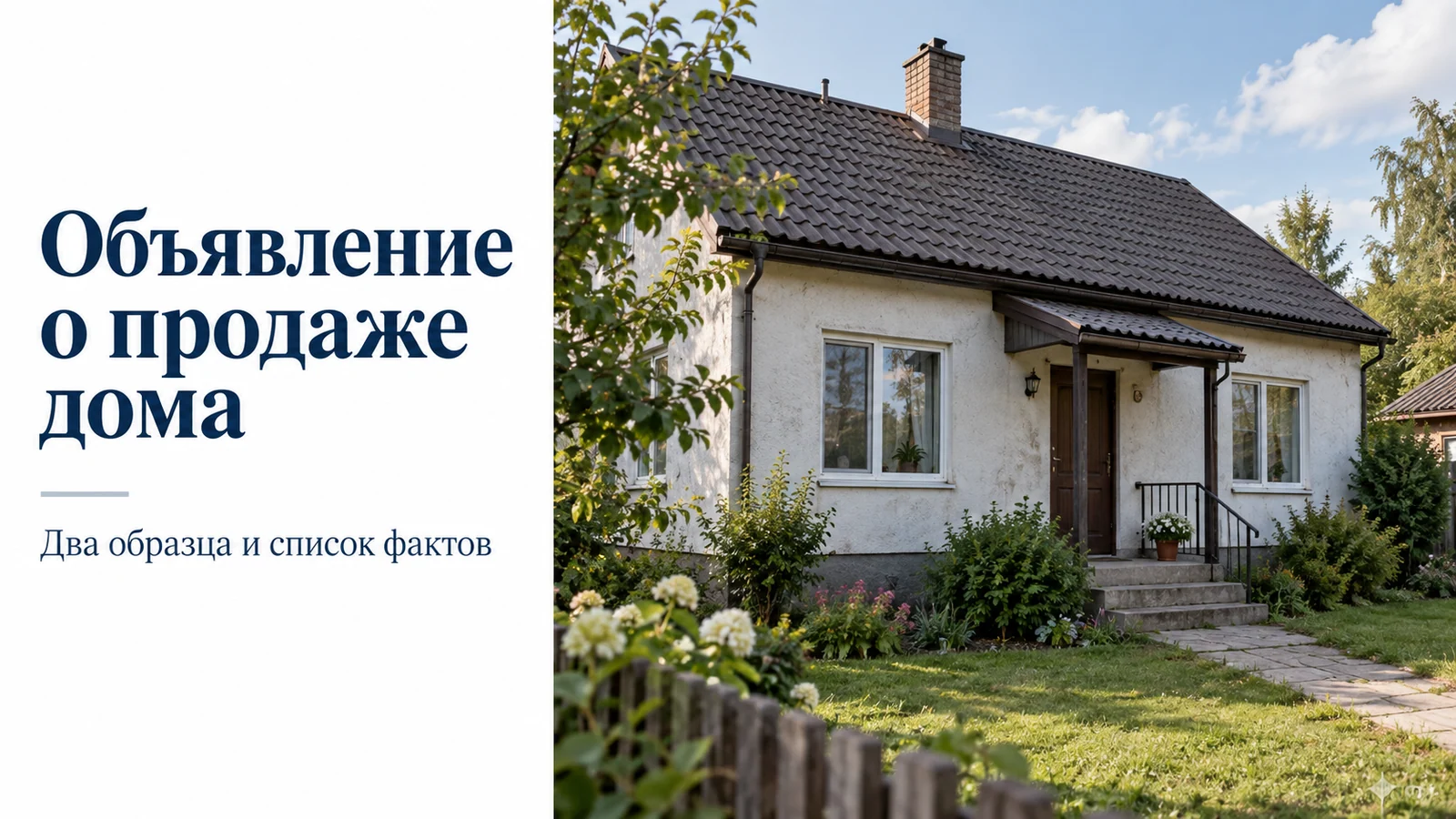 Объявление о продаже дома: образцы текста и список фактов для покупателя